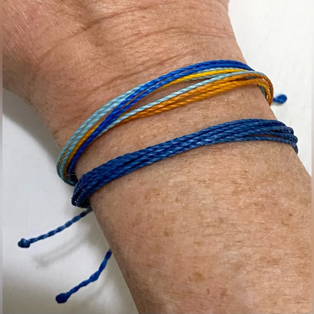 Pura Vida Blue Orange Original String Bracelets Boho Y2K Coastal Summer Beach